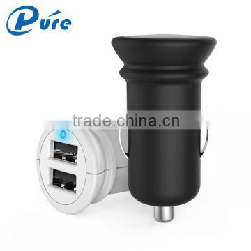 2016 Hot Sale Dual Port USB Charger ABS+PC Mobile Phone Charger Lowest Price Car Charger