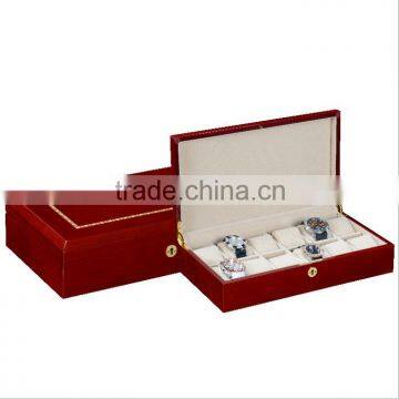 Chinese factories wholesale custom luxury 12 slot watches boxes, wooden red display box