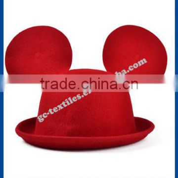 hot new products for 2014 Fall and winter Mickey Mouse cartoon cute big ears domes cheap wool ladies hats felt wholesale