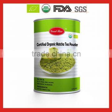 High Quality Organic Green Tea Powder Tin Packing /OEM Acceptable