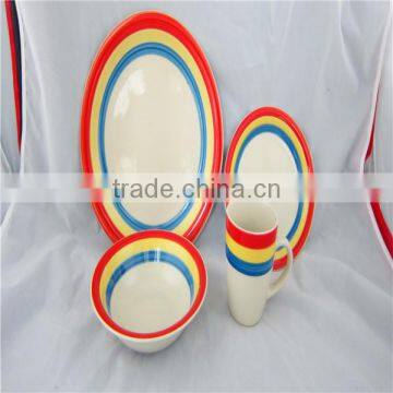 hand painted stoneware dinner set,unique dinner set,premium colorful dinner set