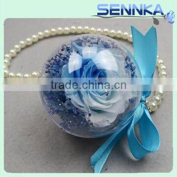 Royal preserved rose ornament/ wedding ornament fresh preserved flower rose in hang glass ball
