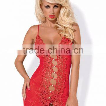 Sexy lingerie set - Bride chemise & thong - red