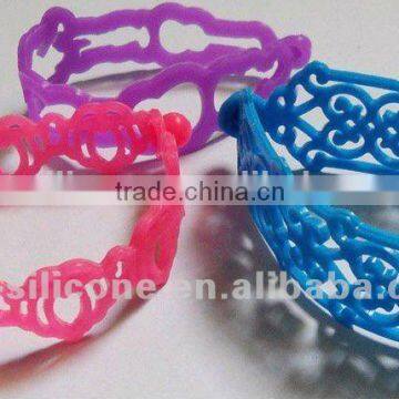 Tattoo shapes silicone fancy hollow bracelet braided bracelet