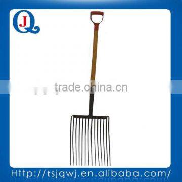 farming and gardening fork 109-14pd with wooden handle, fiber glass handle or steel handle