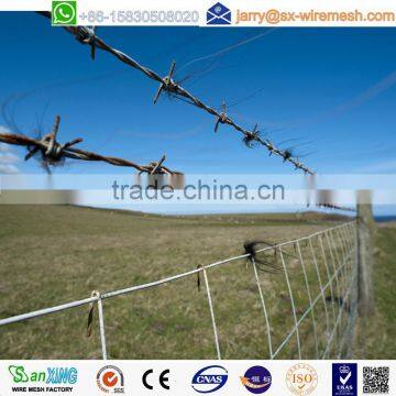 High tensile strength barbed wire fence