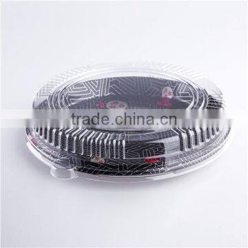 Big Round Black Plastic Disposable Food Sushi Tray photo-2
