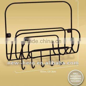 Wall Mounted 5-Tier Letter Rack Magazine Rack And Keys Holder