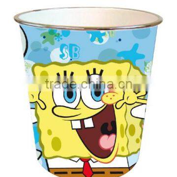 PP material Home use colorful cartoon waste bin