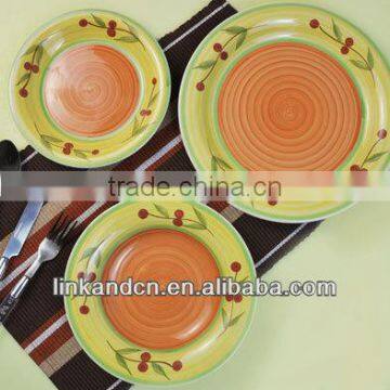 KC-00189/ceramic plate set/round shape/orange plate sets