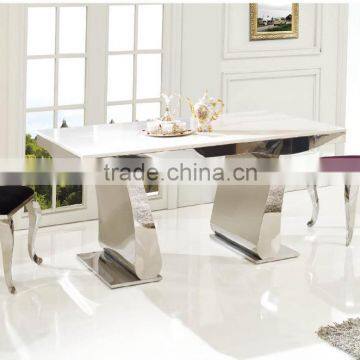 TH362 Hot Sale White Marble Top 6 Seater Dining Table photo-2