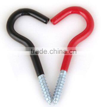 Black All Purpose 6X4 Inch Vinyi Coated Garagr Screw Hooks (pack of 2) photo-3