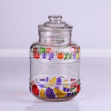 4 liter glass beverage dispenser with handdrawing