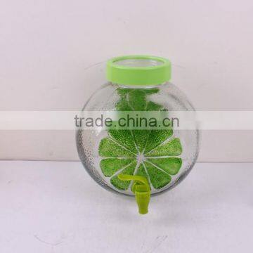 lemonade glass juice dispenser with hand painting