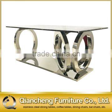 Modern Furniture Stainless Steel Legs Marble Top Dining Table Qiancheng Furniture photo-2