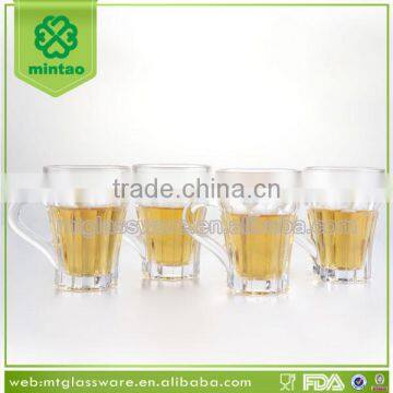 Clear Machine Made Beer Glass Mug With Handle