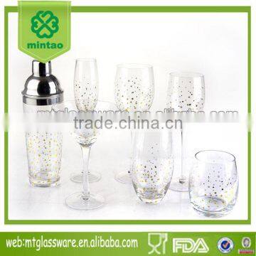 High quality wine glass set with star decal