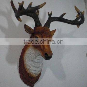 Guo hao 2015 custom resin advent decoration items, deer head figurein for home decoration