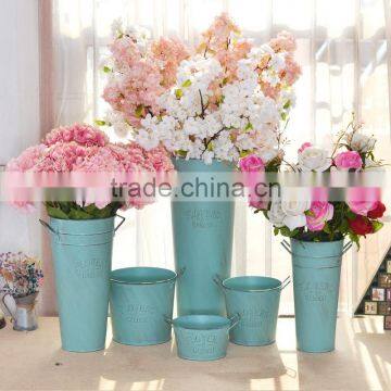 Decorative Hanging Flower Planters With Factory Wholesale Galvanized Iron Planters Garden Metal Flower Pots photo-3