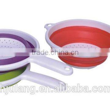Foldable Fruit Strainer With Handle,plastic Foldable Colander With Handle photo-2