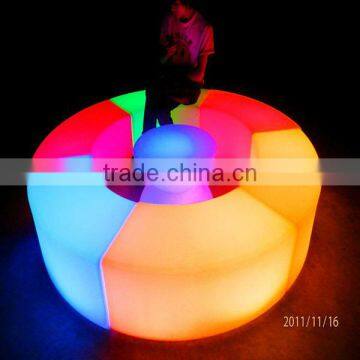 LED Colorful Garden Dining Table Bench Seats /classic Wicker Snake Bench photo-2