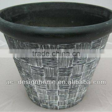 ROUND STACKABLE CHARCOAL PU FOAM PLANTER