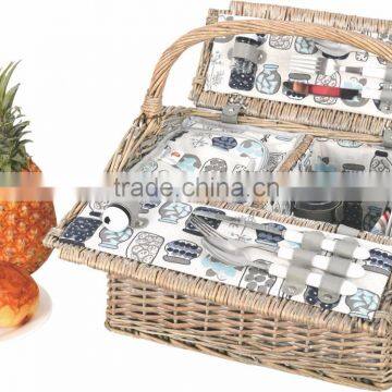 Hot-selling Handmade Wholesale Cheap Willow Wicker Picnic Basket Food Covers for 4 Person photo-2