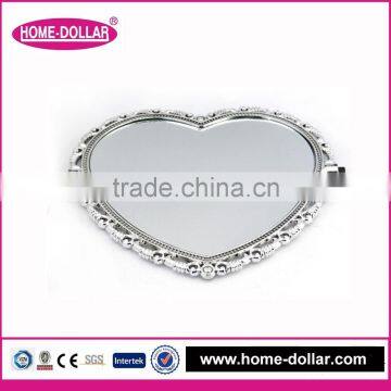 Makeup Heart Shaped Magnifying Mirror/Double-sided Lighted Mirror/fancy Morrir in Silver/office Desk Makeup Mirror photo-3