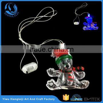 christmas blink accessories 2017 new led animal bear necklace