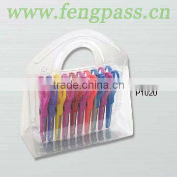 P1020 2Cr13 Stainless Steel Blades With Plastic Handle Zig Zag Paper Craft Scissors Set 10pcs Tijeras With PVC Box
