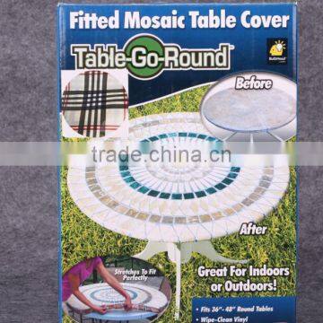 2016 as Seen on tv Fitted Mosaic Table Cover Pvc Table Cover Table go Round photo-3
