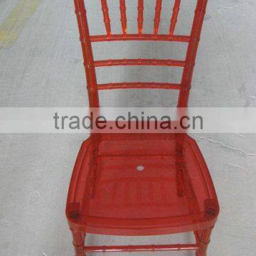 red resin crystal chiavari chair with soft cushion