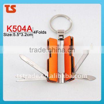 2014 new Stock Mini Stainless Steel Multi Function Pocket Keychain Kinfe Tools K504A