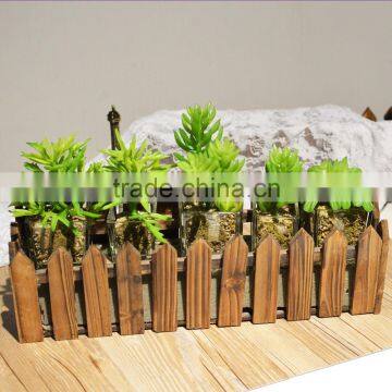 high quality small artificial succulent plant with glass pot bonsai