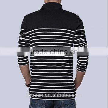 Stripe Long Sleeve Polo Shirt for Men Casual Men's Polo Shirts Full Sleeves Shirt Wholesale photo-2