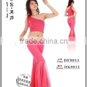 Cotton single Shoulder Belly Dancing Fushia color Mini Half Tops