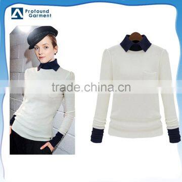 collar neck women plain white wholesale blank 100 cotton slim fit t shirts bulk long sleeve manufacturers china