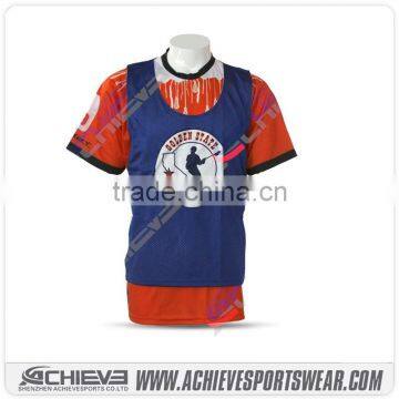 sublimated reversible club lacrosse pinnies Fashion Design custom Sublimation lacrosse jersey