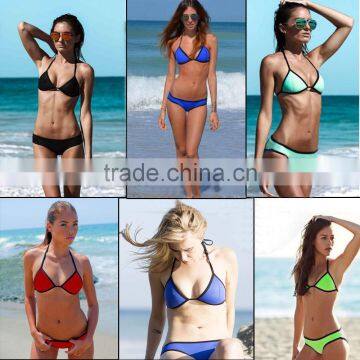 summer new Hot sexy pure color women bikini set bandage swimsuit