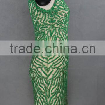 High Quality Ladies Sleeveless Fashion Lace Evening Party Dress photo-3