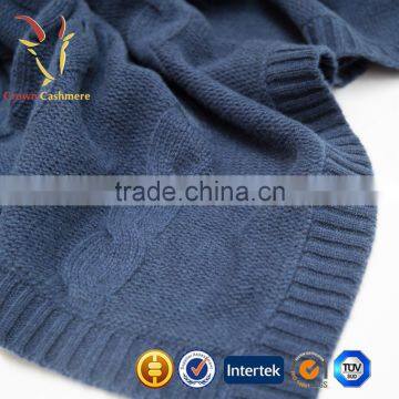 Pure Cable Knitted Cashmere Blanket Knit Cable Baby Blanket photo-3