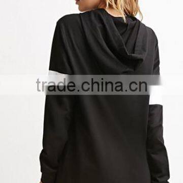 Contrast Color Stripe Hooded Long-sleeved Dress photo-2