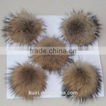 10-15cm Raccoon Fur Ball for Women's Beanies Fur Pompoms For Hat And Cap Bag Charm Accessories photo-5