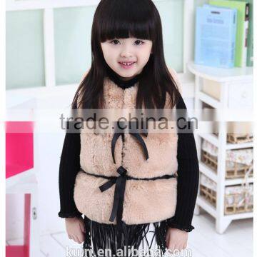 2015 Winter New Waistcoat European and American Girls Fur Vest Plus Thick Fringed/tassel Vest Faux Fur Vest Children's Jacket photo-4