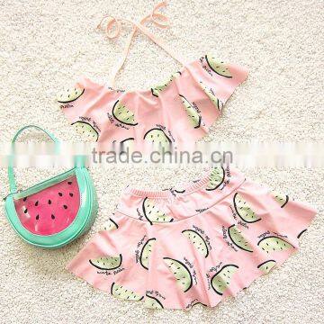 S31331W Kid Girls Sweet Fruits Printed Color Changing Swimwear photo-3