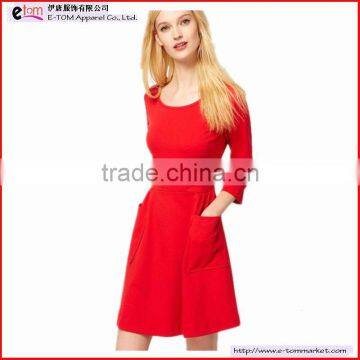 2013 Red shift dress with Round Neck SX10001