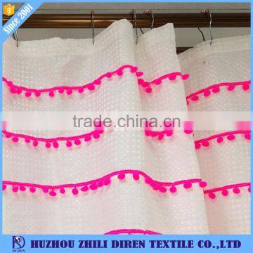 Hot Selling Wholesale 100% Polyester Showerproof Curtains With Dyeing Tassel photo-2