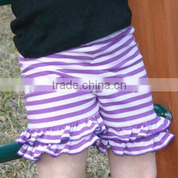 New 2014summer comfort girls lavender breeches stripe shorts baby girls ruffled pure cotton stripe shorts pettishorts