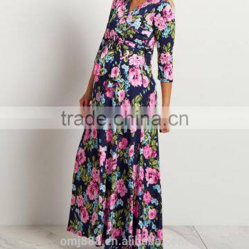 Dongguan Plus Size Maternity Clothes Manufacturers Nursing Floral Maxi Dress photo-2