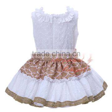 Girls Boutique Spanish Dress With Pink Bowknot Summer Wear photo-2